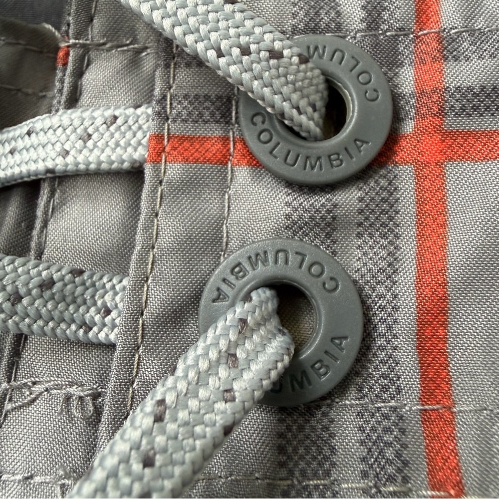 NWT COLUMBIA Gray and Red Plaid Men SZ36 Swim Board Shorts Zippered Pocket Beach - Picture 3 of 9